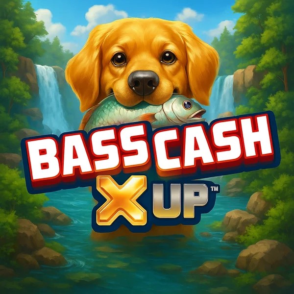 Bass Cash X UP slot logo by Alchemy Gaming at Sankra Casino